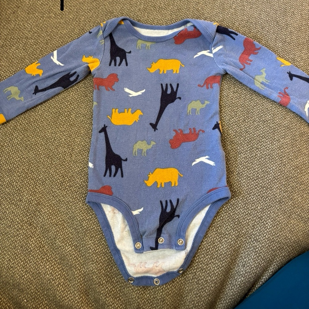 Kids Animal Print Blue One Piece